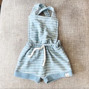 Lulu and Roo romper baby boy girl blue stripe